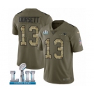 Youth Nike New England Patriots #13 Phillip Dorsett Limited Olive-Camo 2017 Salute to Service Super Bowl LII NFL Jersey