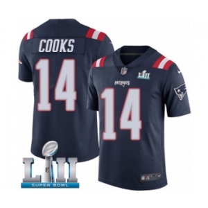 Youth Nike New England Patriots #14 Brandin Cooks Limited Navy Blue Rush Vapor Untouchable Super Bowl LII NFL Jersey