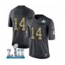 Youth Nike New England Patriots #14 Steve Grogan Limited Black 2016 Salute to Service Super Bowl LII NFL Jersey