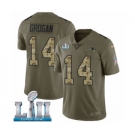 Youth Nike New England Patriots #14 Steve Grogan Limited Olive Camo 2017 Salute to Service Super Bowl LII NFL Jersey