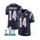 Youth Nike New England Patriots #14 Steve Grogan Navy Blue Team Color Vapor Untouchable Limited Player Super Bowl LII NFL Jersey