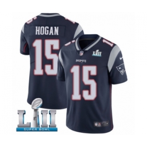 Youth Nike New England Patriots #15 Chris Hogan Navy Blue Team Color Vapor Untouchable Limited Player Super Bowl LII NFL Jersey