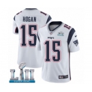 Youth Nike New England Patriots #15 Chris Hogan White Vapor Untouchable Limited Player Super Bowl LII NFL Jersey