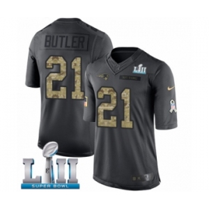 Youth Nike New England Patriots #21 Malcolm Butler Limited Black 2016 Salute to Service Super Bowl LII NFL Jersey