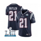 Youth Nike New England Patriots #21 Malcolm Butler Navy Blue Team Color Vapor Untouchable Limited Player Super Bowl LII NFL Jersey