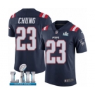 Youth Nike New England Patriots #23 Patrick Chung Limited Navy Blue Rush Vapor Untouchable Super Bowl LII NFL Jersey