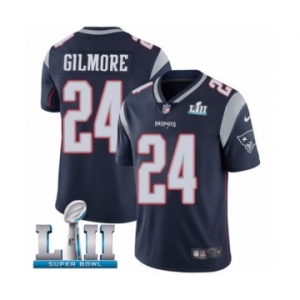 Youth Nike New England Patriots #24 Stephon Gilmore Navy Blue Team Color Vapor Untouchable Limited Player Super Bowl LII NFL Jersey