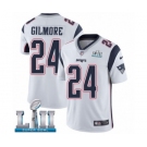 Youth Nike New England Patriots #24 Stephon Gilmore White Vapor Untouchable Limited Player Super Bowl LII NFL Jersey