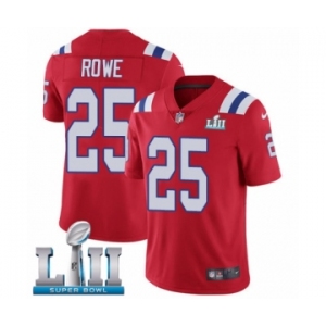 Youth Nike New England Patriots #25 Eric Rowe Red Alternate Vapor Untouchable Limited Player Super Bowl LII NFL Jersey