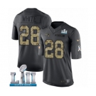 Youth Nike New England Patriots #28 James White Limited Black 2016 Salute to Service Super Bowl LII NFL Jersey