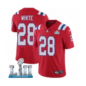 Youth Nike New England Patriots #28 James White Red Alternate Vapor Untouchable Limited Player Super Bowl LII NFL Jersey