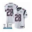 Youth Nike New England Patriots #28 James White Vapor Untouchable Limited Player Super Bowl LII NFL Jersey