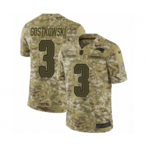 Youth Nike New England Patriots #3 Stephen Gostkowski Limited Camo 2018 Salute to Service NFL Jersey