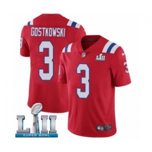 Youth Nike New England Patriots #3 Stephen Gostkowski Red Alternate Vapor Untouchable Limited Player Super Bowl LII NFL Jersey