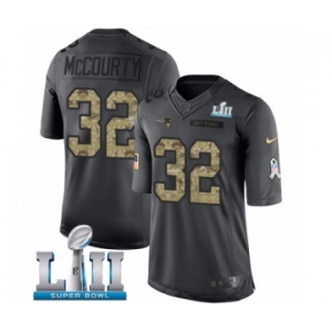 Youth Nike New England Patriots #32 Devin McCourty Limited Black 2016 Salute to Service Super Bowl LII NFL Jersey