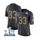 Youth Nike New England Patriots #33 Dion Lewis Limited Black 2016 Salute to Service Super Bowl LII NFL Jersey