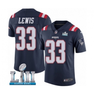 Youth Nike New England Patriots #33 Dion Lewis Limited Navy Blue Rush Vapor Untouchable Super Bowl LII NFL Jersey