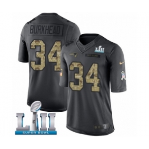 Youth Nike New England Patriots #34 Rex Burkhead Limited Black 2016 Salute to Service Super Bowl LII NFL Jersey