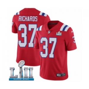 Youth Nike New England Patriots #37 Jordan Richards Red Alternate Vapor Untouchable Limited Player Super Bowl LII NFL Jersey