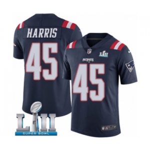 Youth Nike New England Patriots #45 David Harris Limited Navy Blue Rush Vapor Untouchable Super Bowl LII NFL Jersey