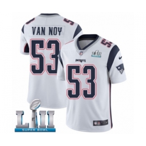 Youth Nike New England Patriots #53 Kyle Van Noy White Vapor Untouchable Limited Player Super Bowl LII NFL Jersey