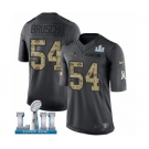 Youth Nike New England Patriots #54 Tedy Bruschi Limited Black 2016 Salute to Service Super Bowl LII NFL Jersey