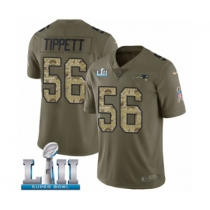 Youth Nike New England Patriots #56 Andre Tippett Limited Olive Camo 2017 Salute to Service Super Bowl LII NFL Jersey