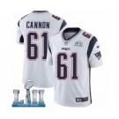 Youth Nike New England Patriots #61 Marcus Cannon White Vapor Untouchable Limited Player Super Bowl LII NFL Jersey