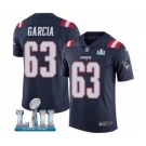 Youth Nike New England Patriots #63 Antonio Garcia Limited Navy Blue Rush Vapor Untouchable Super Bowl LII NFL Jersey