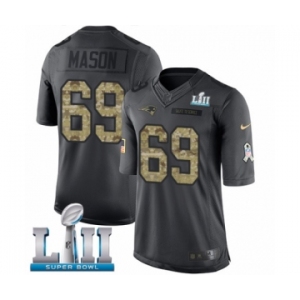 Youth Nike New England Patriots #69 Shaq Mason Limited Black 2016 Salute to Service Super Bowl LII NFL Jersey