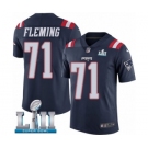 Youth Nike New England Patriots #71 Cameron Fleming Limited Navy Blue Rush Vapor Untouchable Super Bowl LII NFL Jersey