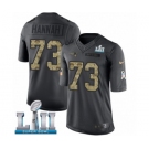 Youth Nike New England Patriots #73 John Hannah Limited Black 2016 Salute to Service Super Bowl LII NFL Jersey