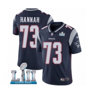 Youth Nike New England Patriots #73 John Hannah Navy Blue Team Color Vapor Untouchable Limited Player Super Bowl LII NFL Jersey