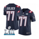 Youth Nike New England Patriots #77 Nate Solder Limited Navy Blue Rush Vapor Untouchable Super Bowl LII NFL Jersey