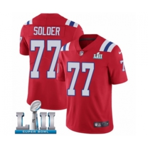 Youth Nike New England Patriots #77 Nate Solder Red Alternate Vapor Untouchable Limited Player Super Bowl LII NFL Jersey