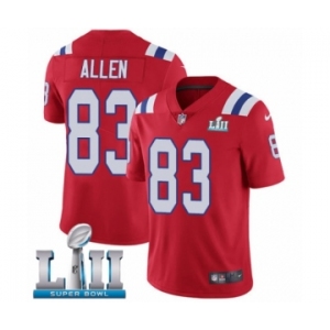 Youth Nike New England Patriots #83 Dwayne Allen Red Alternate Vapor Untouchable Limited Player Super Bowl LII NFL Jersey