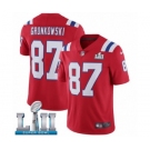 Youth Nike New England Patriots #87 Rob Gronkowski Red Alternate Vapor Untouchable Limited Player Super Bowl LII NFL Jersey