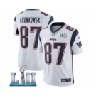 Youth Nike New England Patriots #87 Rob Gronkowski White Vapor Untouchable Limited Player Super Bowl LII NFL Jersey