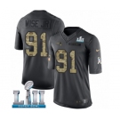 Youth Nike New England Patriots #91 Deatrich Wise Jr Limited Black 2016 Salute to Service Super Bowl LII NFL Jersey