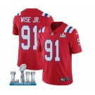 Youth Nike New England Patriots #91 Deatrich Wise Jr Red Alternate Vapor Untouchable Limited Player Super Bowl LII NFL Jersey