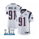 Youth Nike New England Patriots #91 Deatrich Wise Jr White Vapor Untouchable Limited Player Super Bowl LII NFL Jersey