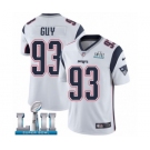 Youth Nike New England Patriots #93 Lawrence Guy White Vapor Untouchable Limited Player Super Bowl LII NFL Jersey