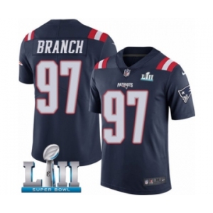 Youth Nike New England Patriots #97 Alan Branch Limited Navy Blue Rush Vapor Untouchable Super Bowl LII NFL Jersey