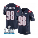 Youth Nike New England Patriots #98 Trey Flowers Limited Navy Blue Rush Vapor Untouchable Super Bowl LII NFL Jersey