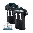 Men's Nike Philadelphia Eagles #11 Carson Wentz Elite Black Alternate Wentzylvania Super Bowl LII NFL Jersey