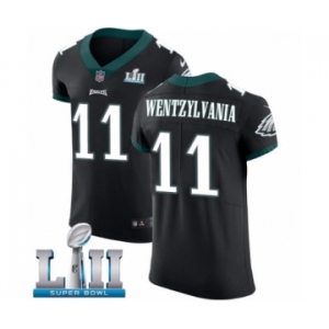 Men's Nike Philadelphia Eagles #11 Carson Wentz Elite Black Alternate Wentzylvania Super Bowl LII NFL Jersey