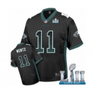 Men's Nike Philadelphia Eagles #11 Carson Wentz Elite Black Drift Fashion Super Bowl LII NFL Jersey
