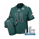 Men's Nike Philadelphia Eagles #11 Carson Wentz Elite Midnight Green Drift Fashion Super Bowl LII NFL Jersey