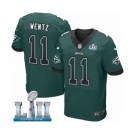 Men's Nike Philadelphia Eagles #11 Carson Wentz Elite Midnight Green Home Drift Fashion Super Bowl LII NFL Jersey