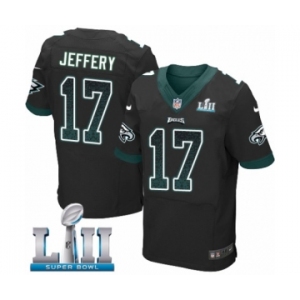 Men's Nike Philadelphia Eagles #17 Alshon Jeffery Elite Black Alternate Drift Fashion Super Bowl LII NFL Jersey